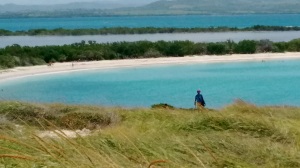 Nahir's photo of La Playuela in Cabo Rojo, Puerto Rico. Her father is walking ahead of her and you can see him in the distance.